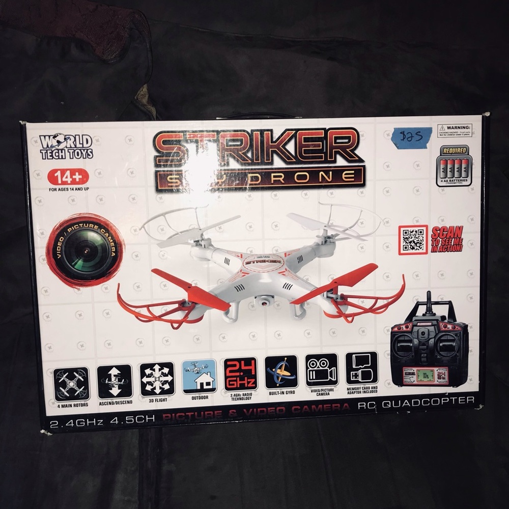 Striker spy drone quadcopter with video